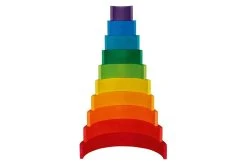 Goki 58478 Bausteine "Regenbogen" 11tlg. Holz Bunt -Le Toy Van Geschäft 58478 3 Bausteine Regenbogen