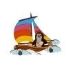 ABA-Factory ABA 74036 Kinder Garderobe "Der Kleine Maulwurf Mit Schiff" Holz -Le Toy Van Geschäft 61146 MW 2er Boot