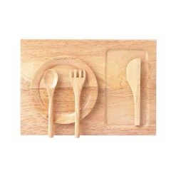 Estia 640019 Frühstücksbrettchen + Teller Besteck Kinderküche