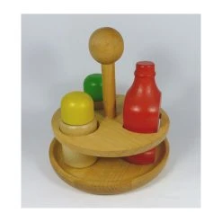 Estia 640040 Gewürzständer Set + Ketchup Für Kinderküche Holz