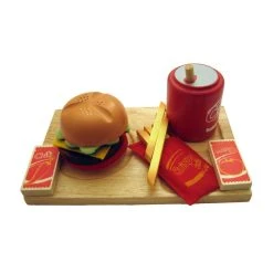 Estia 640043 "Hamburger Menü" Coke Pommes Kaufladen Kinderküche Holz