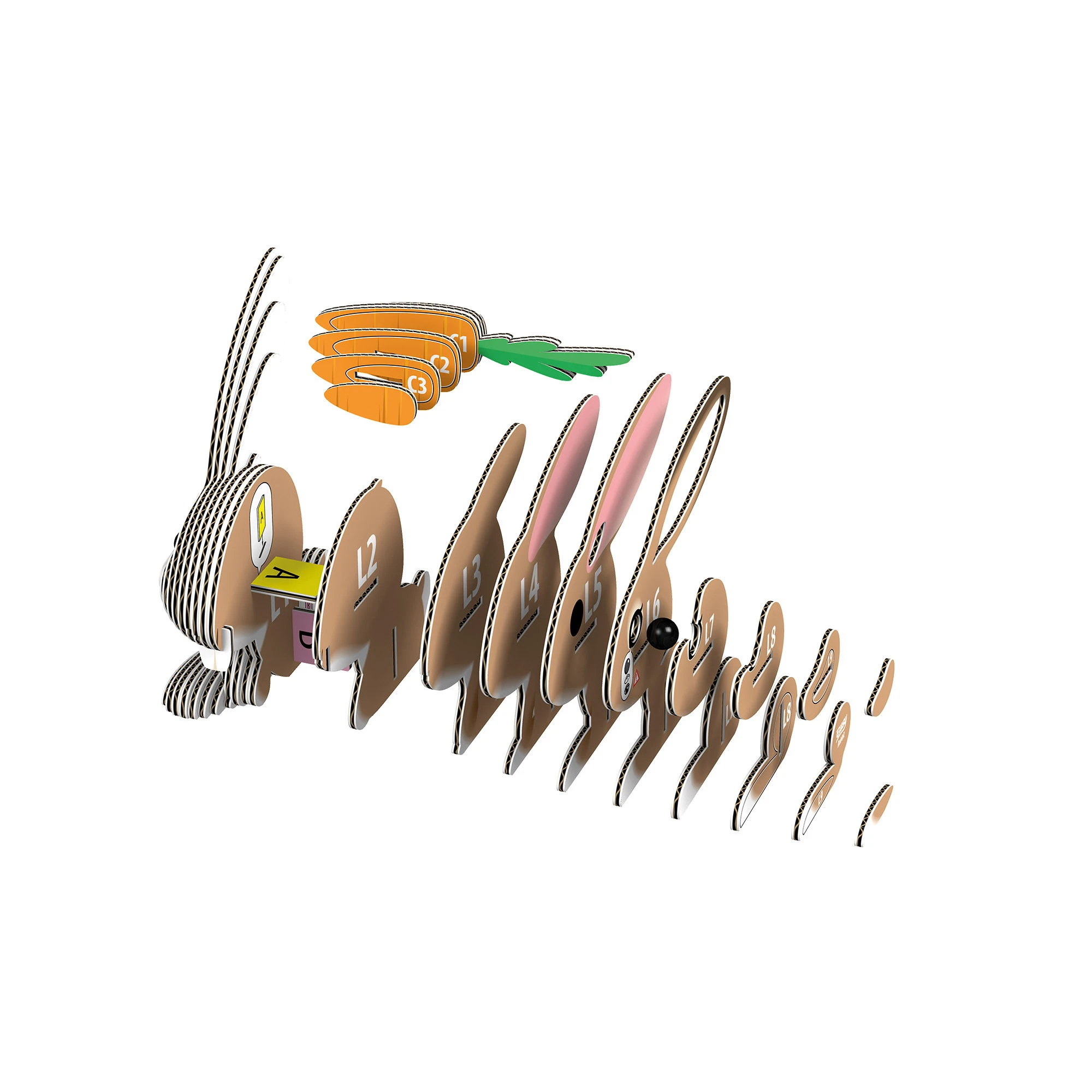 EUGY 650071 Bastelset 3D-Tierfigur "Hase" Carletto 5 EUGY 650071 Bastelset 3D-Tierfigur "Hase" Carletto – Bild 3