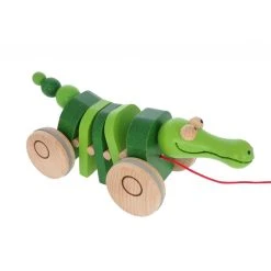 ABA-Factory ABA 68103 Nachziehtier "Krokodil" Zum Ziehen Holz