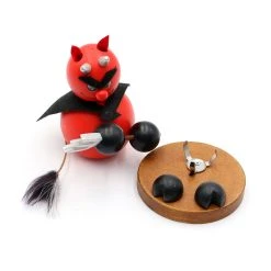 Sigro 730313 Räuchermann "Teufel" Rot/schwarz Holz -Le Toy Van Geschäft 730313 3 Rauchermann Teufel rot schwarz