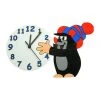 ABA-Factory ABA 74029 Wanduhr "Der Kleine Maulwurf Mit Mütze" Holz