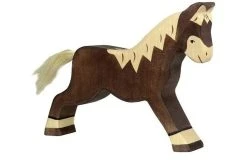Holztiger 80034 Pferd Dunkelbraun Laufend Holztier Goki