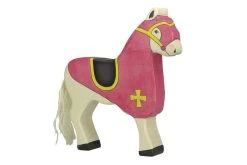 Holztiger 80248 Rotes Turnierpferd Für Ritter Holztier Goki