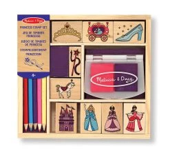 Melissa & Doug 12418 Stempelset "Prinzessin" 10 Stempel Stifte.. Holzbox