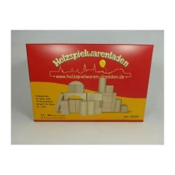 Holzspielwaren-Dresden 36 Holzbausteine Natur Erzgebirge Stabiler Karton