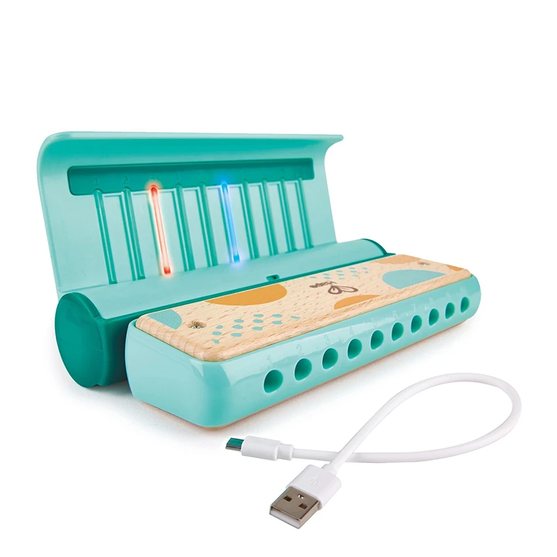 Hape E0623 Leuchtende Lern-Harmonika Mundharmonika Holz + Kunststoff 4 Hape E0623 Leuchtende Lern-Harmonika Mundharmonika Holz + Kunststoff – Bild 2