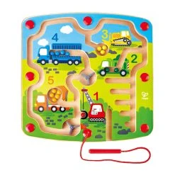 Hape E1713 Magnetspiel "Baufahrzeuge" Magnetlabyrinth Motorikspiel Holz