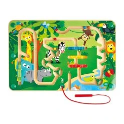 Hape E1714 Magnetspiel "Dschungel" Magnetlabyrinth Motorikspiel Holz