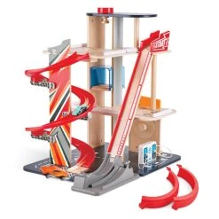 Hape E3019 Stunt Fahrbahn Mit Ladestation Passend Für Viele Diecast Modelle -Le Toy Van Geschäft E3019 2 Stunt Fahrbahn mit Ladestation