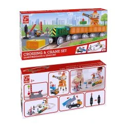 Hape E3732 Bahnübergang & Kran-Set Für Holzeisenbahn -Le Toy Van Geschäft E3732 3 Bahnubergang Kran Set fur Holzeisenbahn