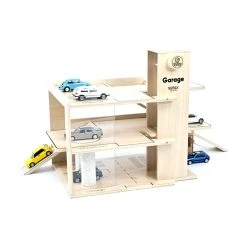 Norev G43010 Holzgarage Mit 3 Ebenen Inkl. VW Golf 1:43 Parkhaus -Le Toy Van Geschäft G43010 3 Holzgarage