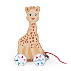 Janod J09502 Nachziehtier "Giraffe Sophie" Holz
