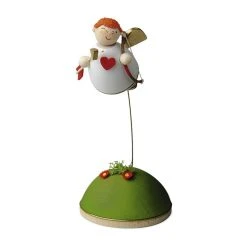 Günter Reichel N.400.3.0 Schutzengel "Amor Schwebend Am Ständer" Erzgebirge Holz