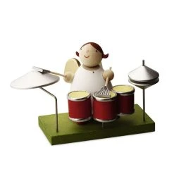 Günter Reichel N.405.3.2 "Big Band" Schutzengel Am Schlagzeug Erzgebirge