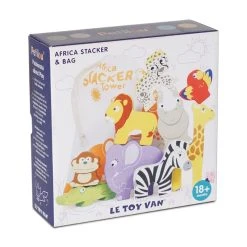 Le Toy Van PL117 Stapelspiel "Afrika" Holz -Le Toy Van Geschäft PL117 5 Stapelspiel Afrika