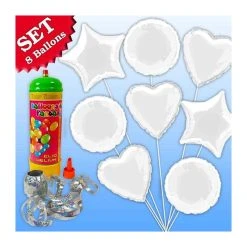 Sonstige Ballongas-Set "WEISS" Dekoration 10er Set