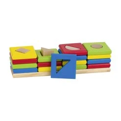 Goki WM034 "Die 4 Türme" Farben- Und Formen Sortierspiel Holz