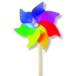 Aurich 79955 Jumbo Windrad "Regenbogen" Blatt, Holzstab, 110 Cm Lang Windmühle