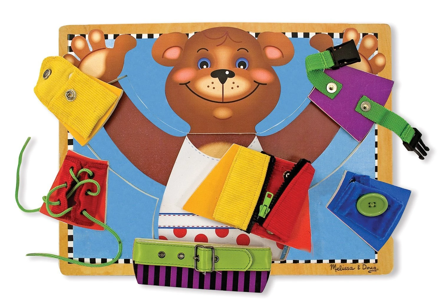 Melissa & Doug 13784 Motorikbrett "Verschlüsse Lernen" Puzzle Holz 3 Melissa & Doug 13784 Motorikbrett "Verschlüsse Lernen" Puzzle Holz