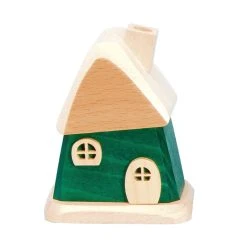 Egermann 2241 Räucherhaus Grün Zwergenhaus 9x7x5,5 Cm Erzgebirge Holz