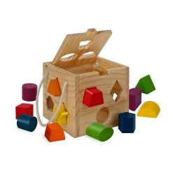 Eichhorn 2092 Holz-Steckwürfel, 13tlg., 15x15x15cm