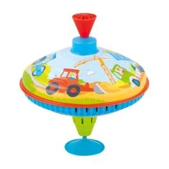 Goki 53811 Brummkreisel "Baustelle" 18,5 Cm Metall