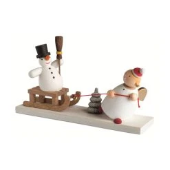 Günter Reichel N.439.1.0 Schutzengel Mit Schneemannschlitten