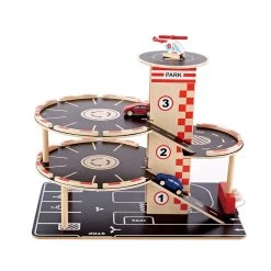 Hape E3002 Parkhaus Mit Hubschrauberlandeplatz Holz