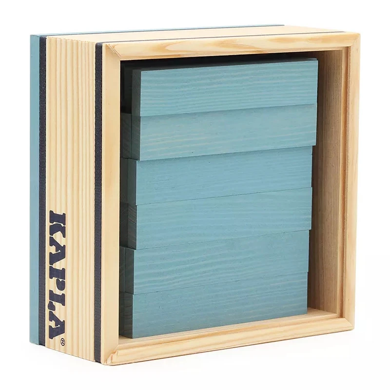 KAPLA-Holzplättchen 3 X 40er Box Pinienholz Hellblau Grün Gelb 4 KAPLA-Holzplättchen 3 X 40er Box Pinienholz Hellblau Grün Gelb – Bild 2