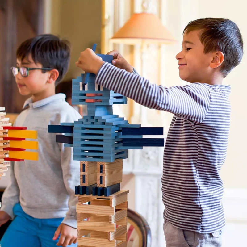 KAPLA-Holzplättchen 3 X 40er Box Pinienholz Hellblau Grün Gelb 8 KAPLA-Holzplättchen 3 X 40er Box Pinienholz Hellblau Grün Gelb – Bild 6