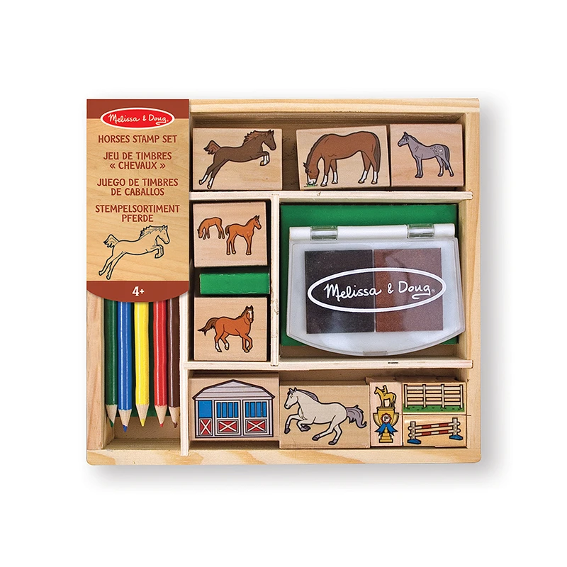 Melissa & Doug 12410 Stempelset "Pferde" 10 Stempel Stifte.. Holzbox 4 Melissa & Doug 12410 Stempelset "Pferde" 10 Stempel Stifte.. Holzbox – Bild 2